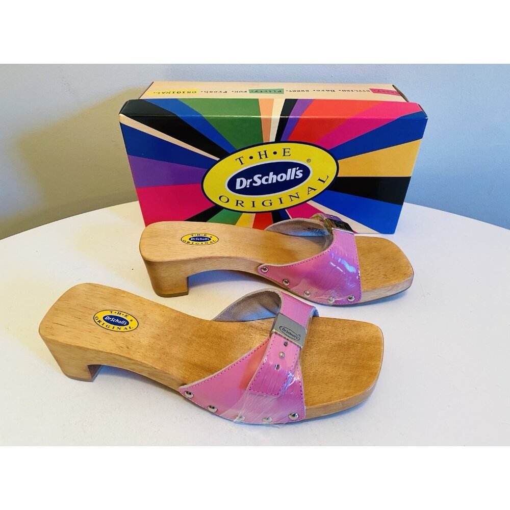 Dr Scholls Women Size 8 M Exercise Clog Sandal Special Pink Leather Slide New